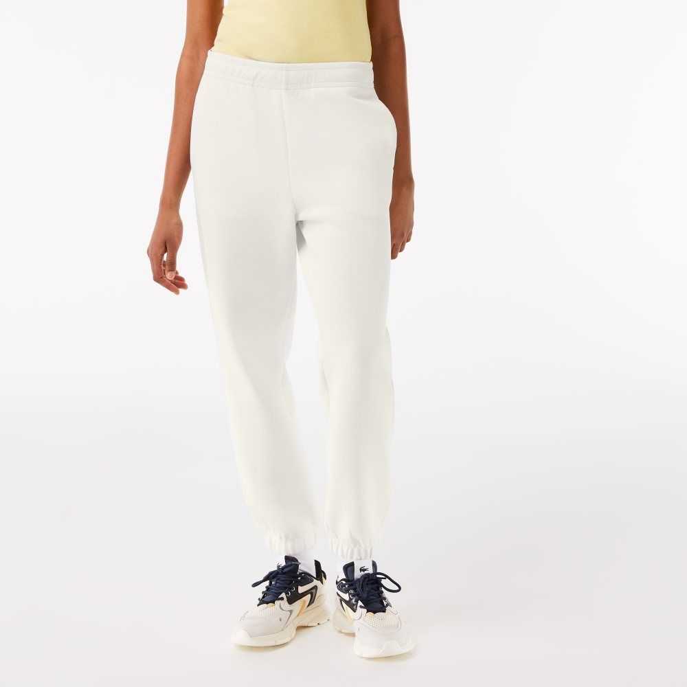 Lacoste Blended Cotton Joggers White | JRDI-80269