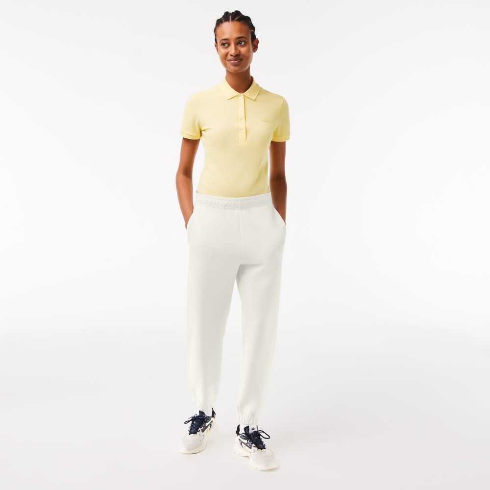 Lacoste Blended Cotton Joggers White | JRDI-80269