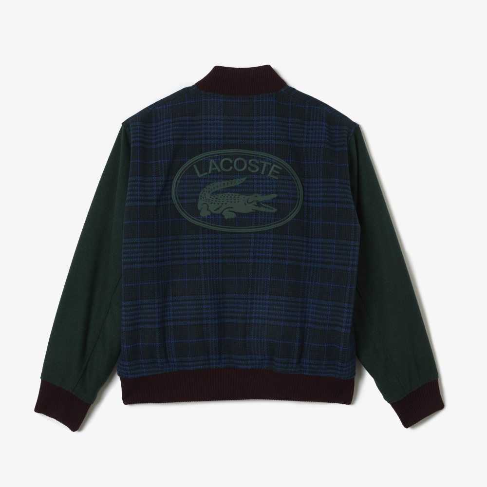 Lacoste Branded Back Varsity Jacket Navy Blue / Green / Black / Blue | HEKS-71539