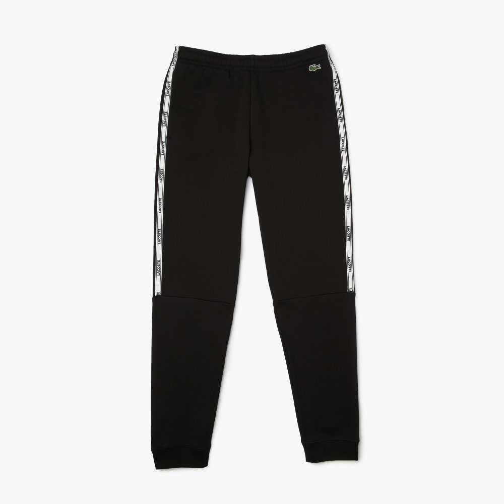 Lacoste Branded Bands Skinny Fleece Jogging Pants Black | KMGX-46518