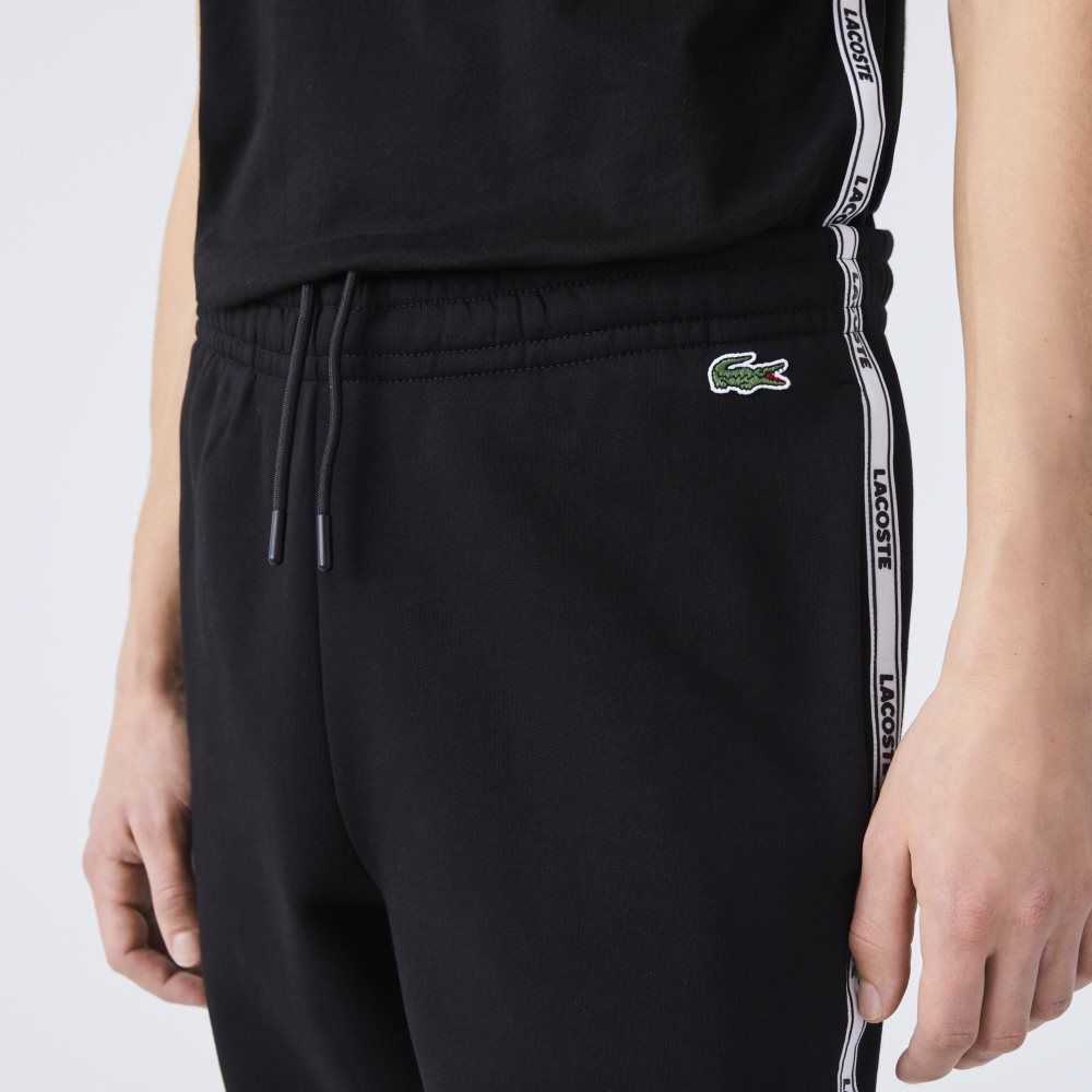 Lacoste Branded Bands Skinny Fleece Jogging Pants Black | KMGX-46518