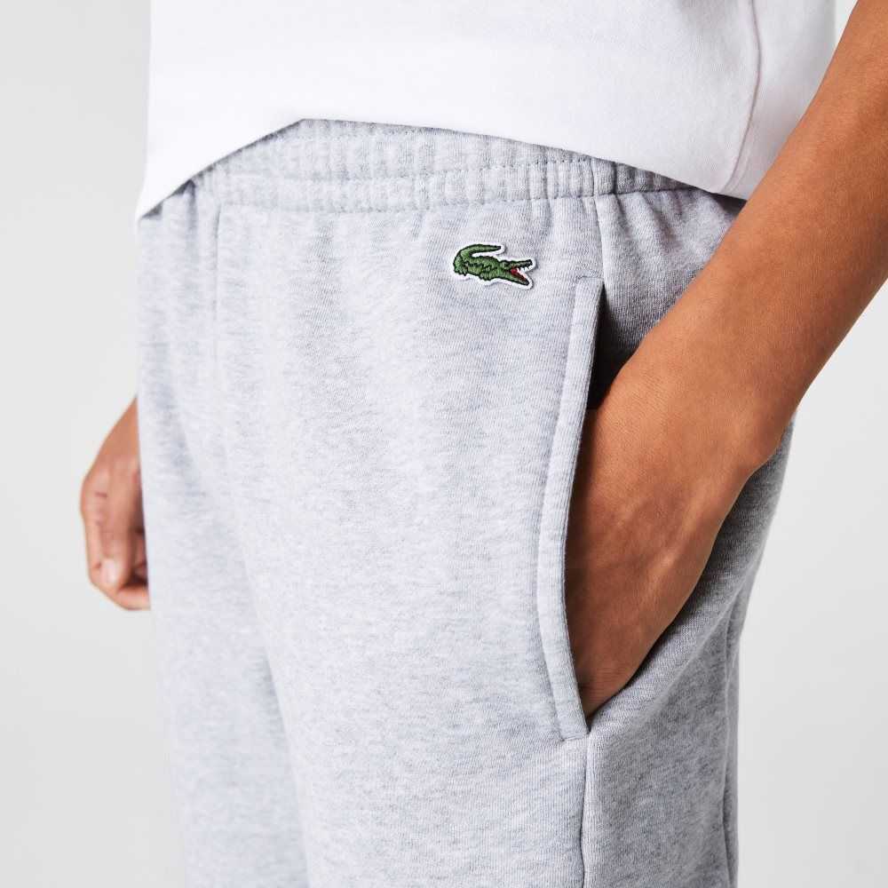 Lacoste Branded Colorblock Fleece Jogging Pants Grey Chine / White / Black | META-15830