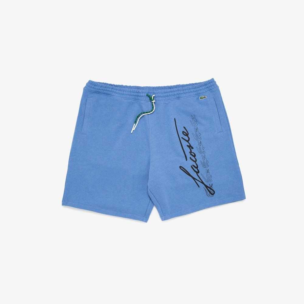 Lacoste Branded Cotton Shorts Blue Chine | WZJR-37285