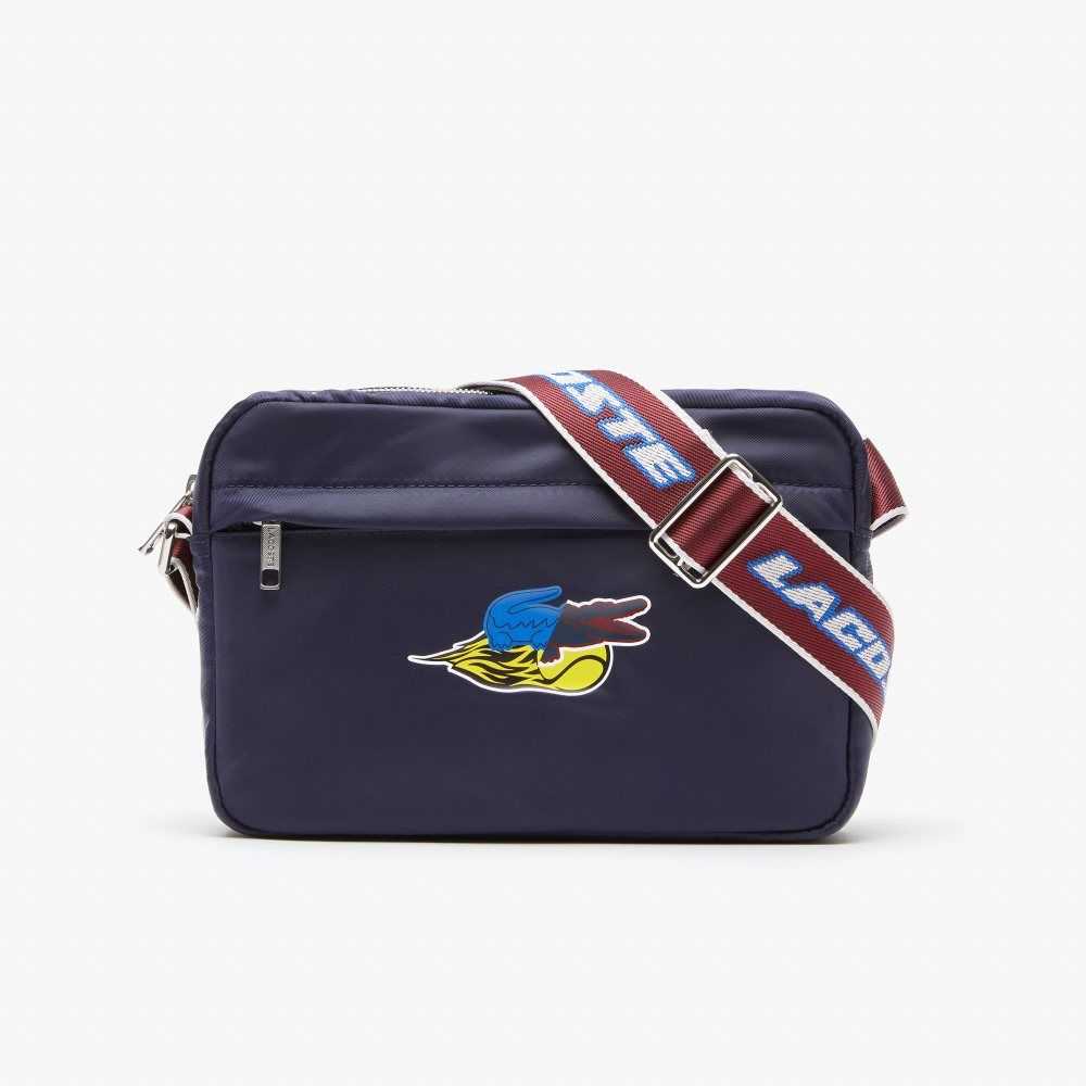 Lacoste Branded Crossover Bag Marine 166 Andrinople | LXHG-89715