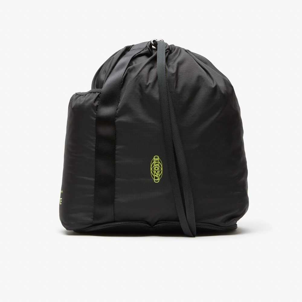 Lacoste Branded Foldable Backpack Noir Lime | QAKO-78539