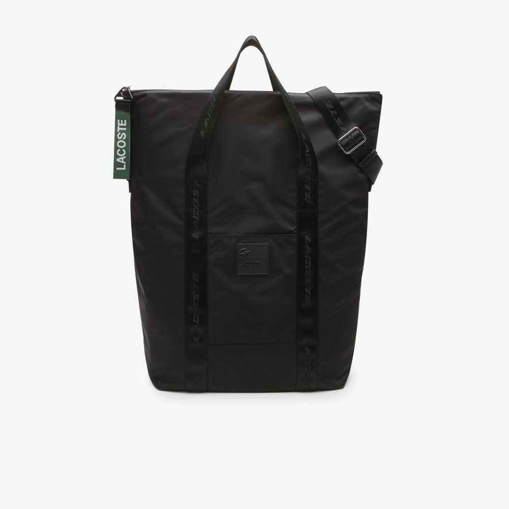 Lacoste Branded Handle Large Tote Bag Black | IUHV-42518