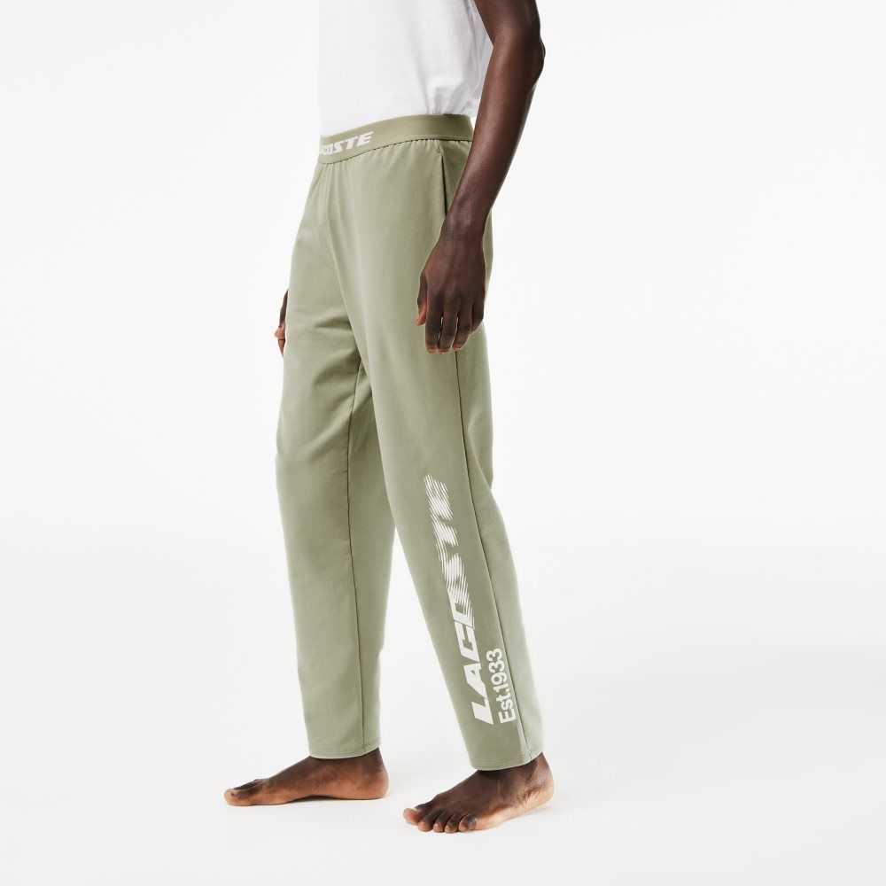 Lacoste Branded Leg Track Pants Khaki Green | DTYZ-13879