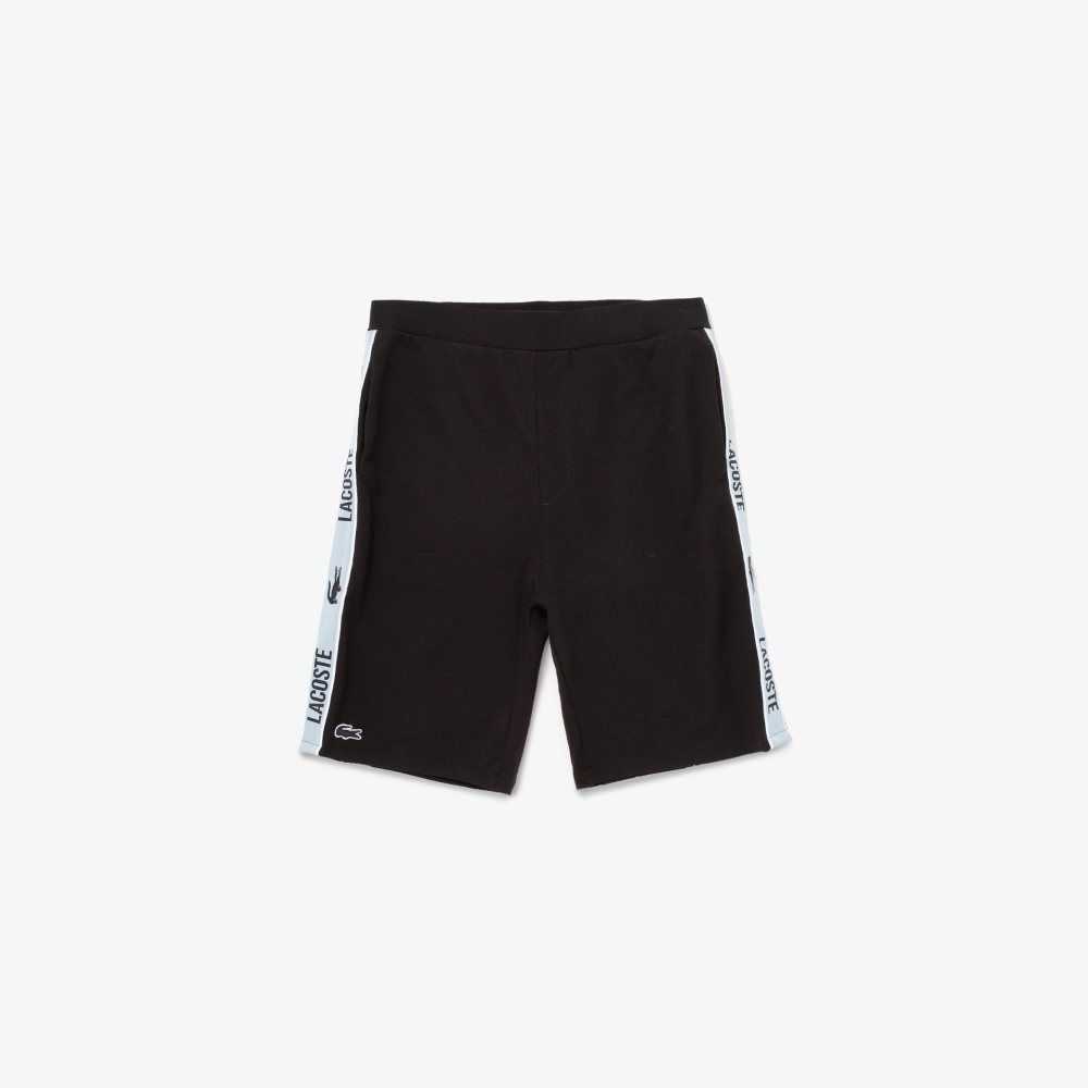 Lacoste Branded Organic Cotton Jersey Shorts Black | JGKL-63497