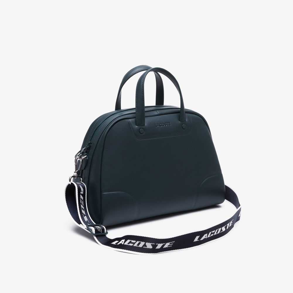Lacoste Branded Shoulder Strap Bowling Bag Sinople Marine 166 Blanc | HDTQ-68342