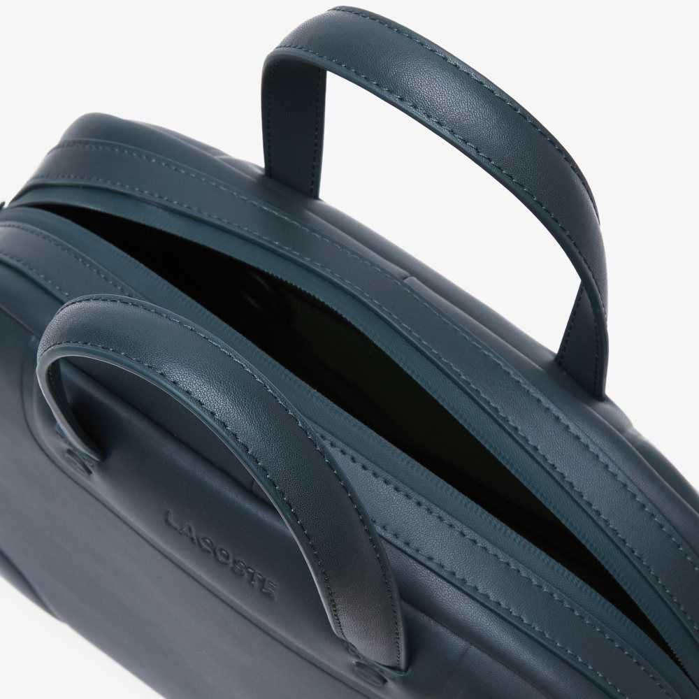 Lacoste Branded Shoulder Strap Bowling Bag Sinople Marine 166 Blanc | HDTQ-68342