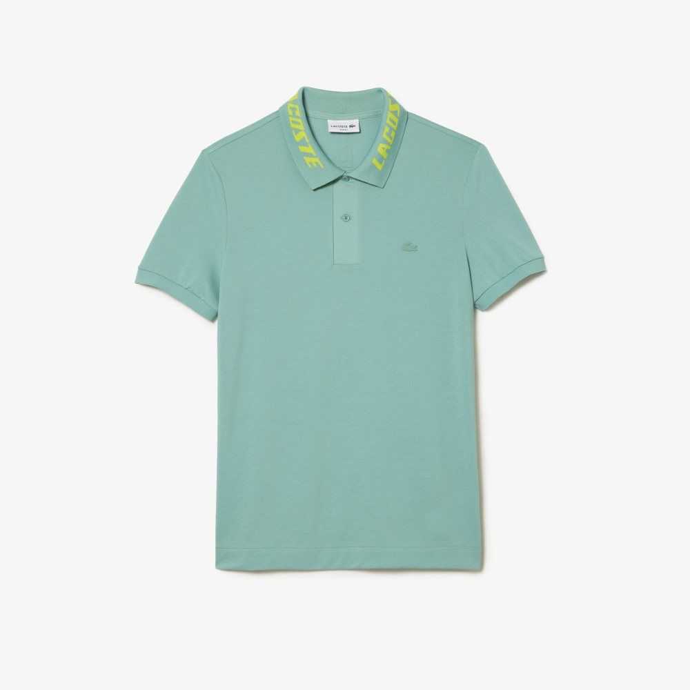 Lacoste Branded Slim Fit Stretch Pique Polo Mint | QCSJ-61324