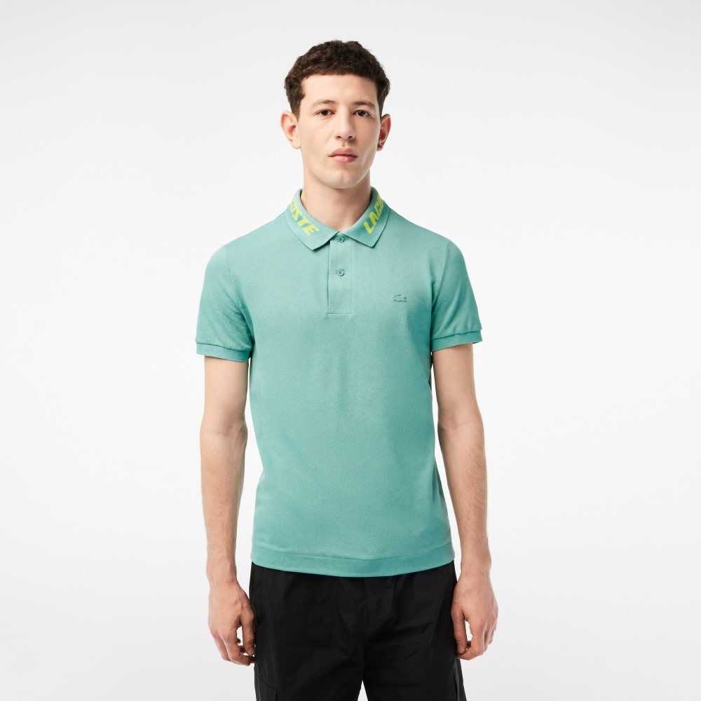 Lacoste Branded Slim Fit Stretch Pique Polo Mint | QCSJ-61324