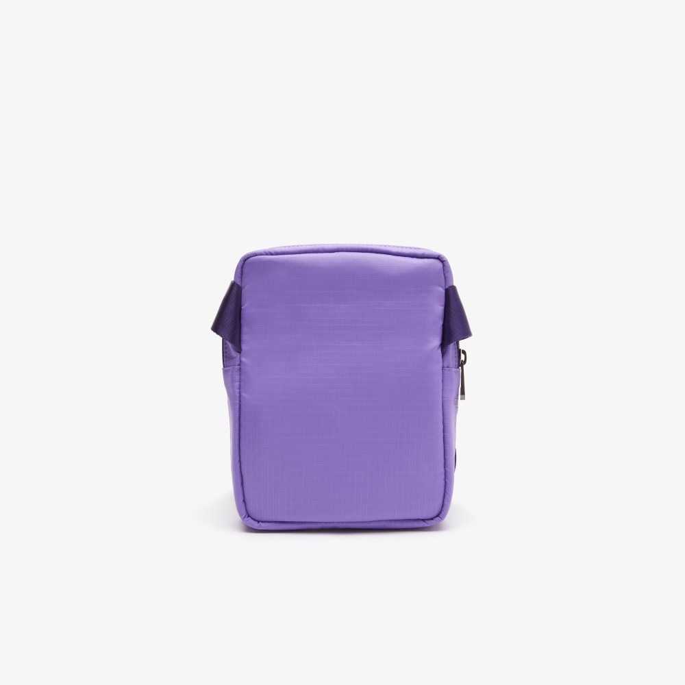 Lacoste Branded Vertical Zip Crossover Bag Samui Noir Neva | VOPN-82951