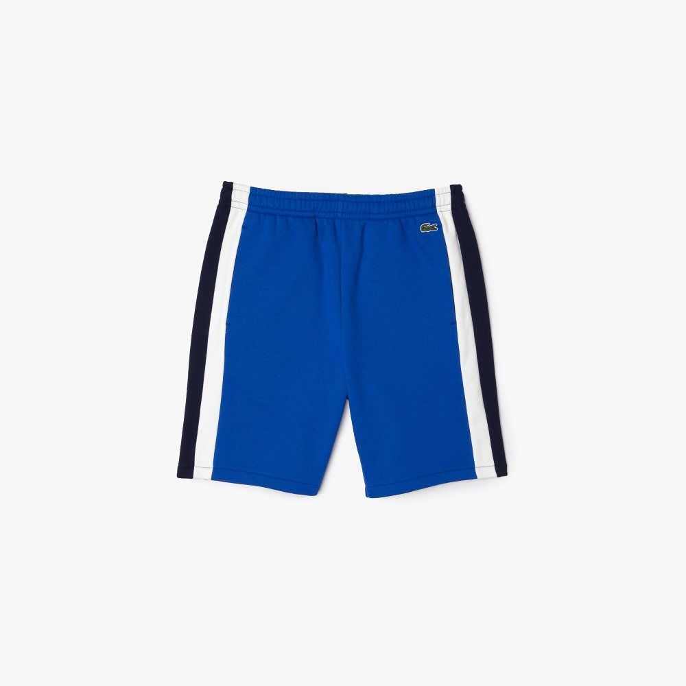 Lacoste Brushed Fleece Colorblock Shorts Blue / Navy Blue / White | CDIE-14762