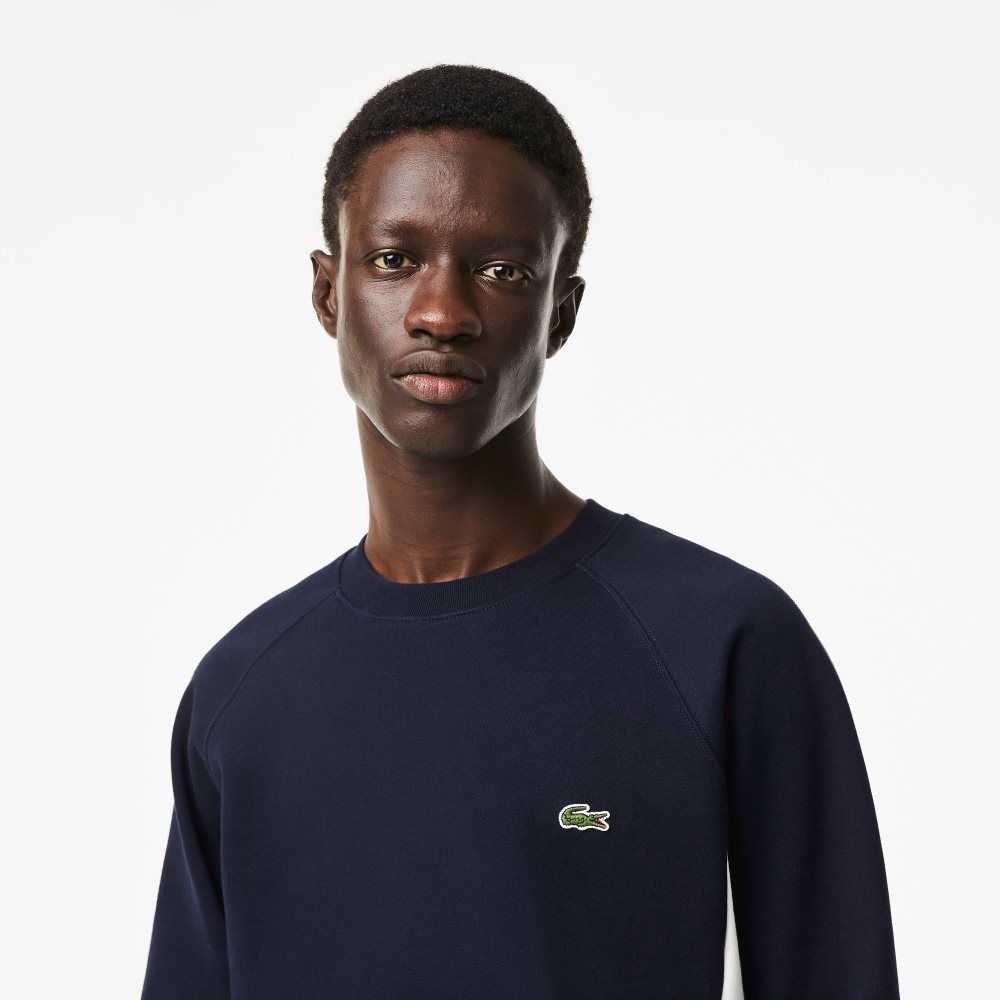 Lacoste Brushed Fleece Colorblock Sweatshirt Navy Blue / Green / White | LVXS-92704