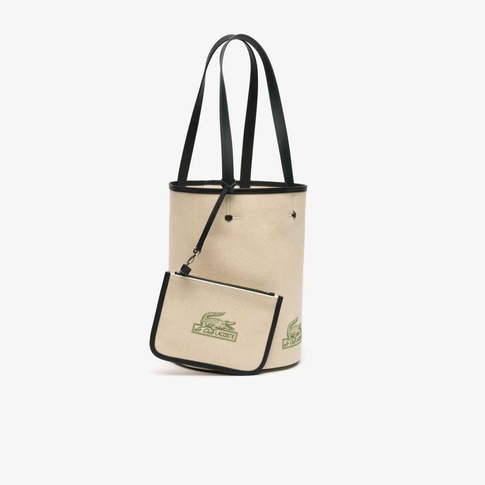 Lacoste Bucket Bag with Removable Pouch Natural Sinople Estragon | VSYW-10728