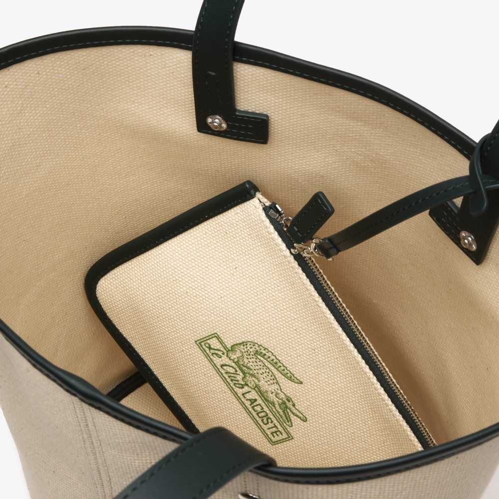 Lacoste Bucket Bag with Removable Pouch Natural Sinople Estragon | VSYW-10728