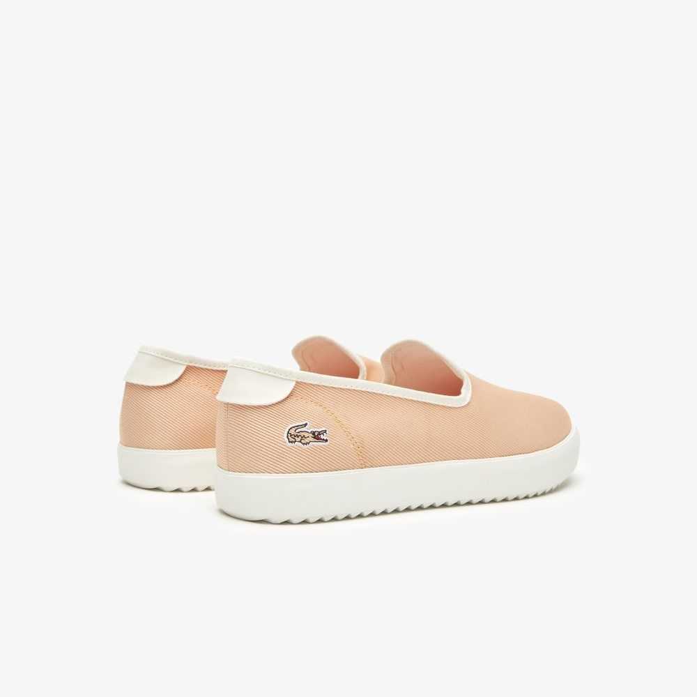 Lacoste Canvas Resort Slip-On Lt Org/Off Wht | XIRH-07581