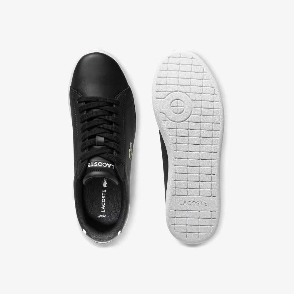 Lacoste Carnaby Evo Mesh-lined Leather Sneakers Blk | PBEF-23945