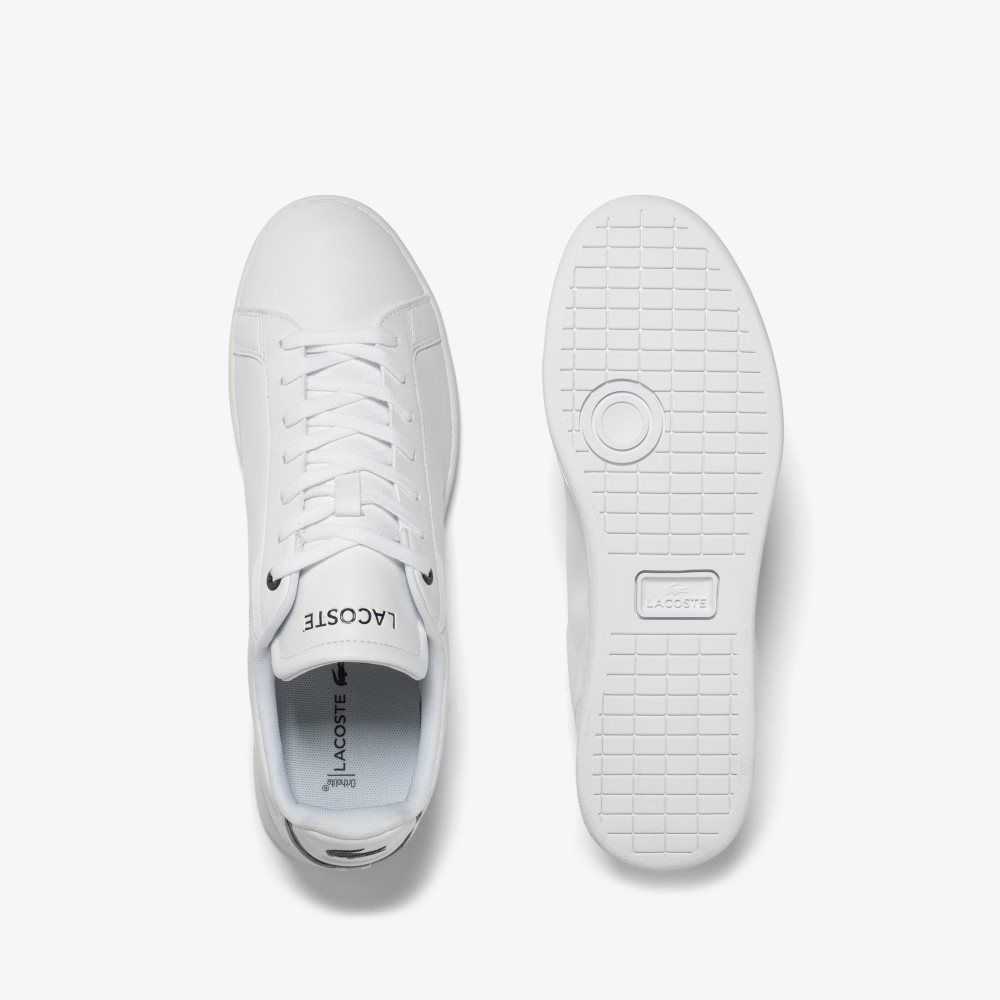 Lacoste Carnaby Pro BL Leather Tonal Sneakers White / Navy | ZESY-76543