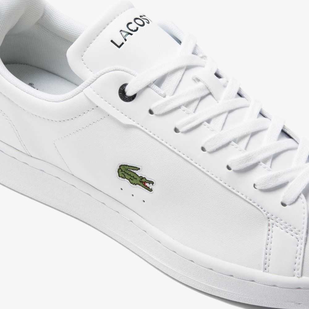 Lacoste Carnaby Pro BL Leather Tonal Sneakers White / Navy | ZESY-76543