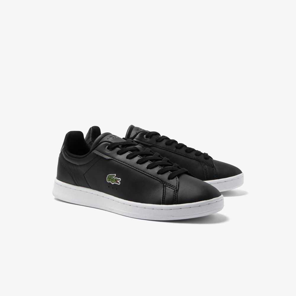 Lacoste Carnaby Pro BL Leather Tonal Sneakers Black/White | ZRWT-62153