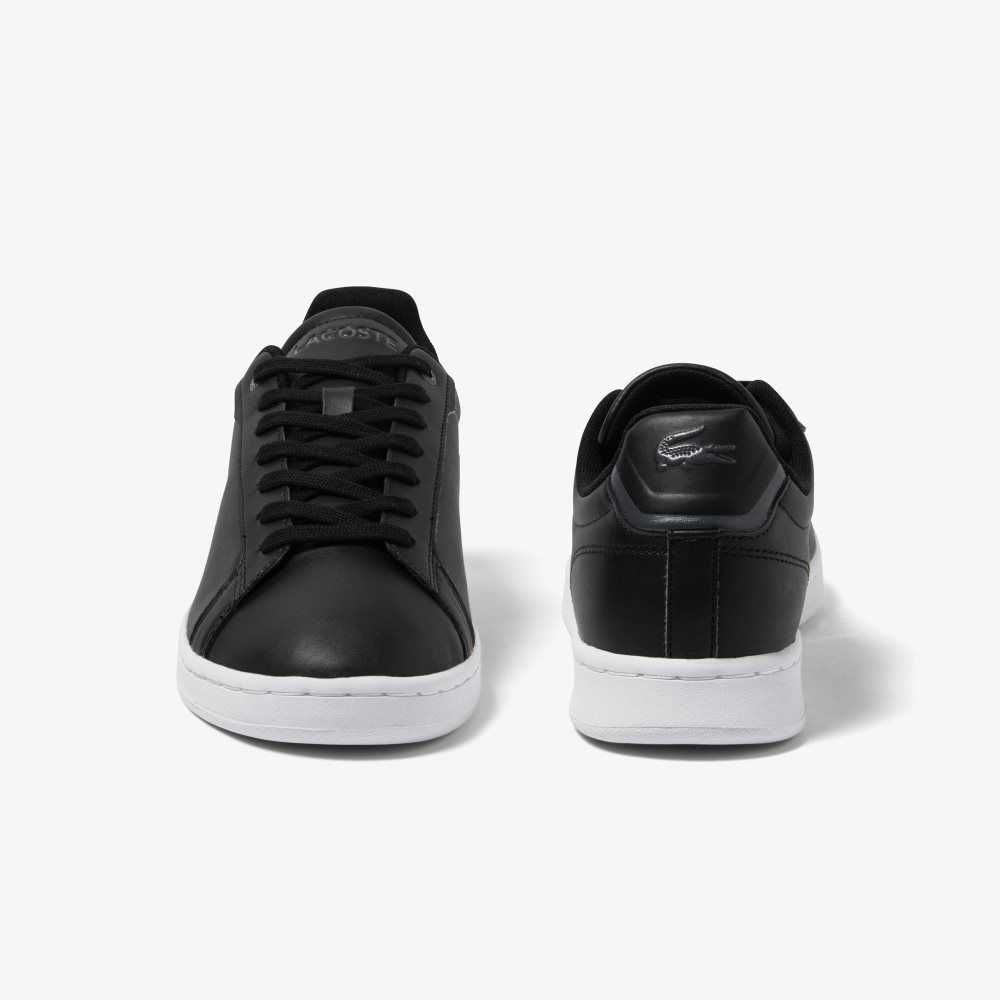 Lacoste Carnaby Pro BL Leather Tonal Sneakers Black/White | ZRWT-62153