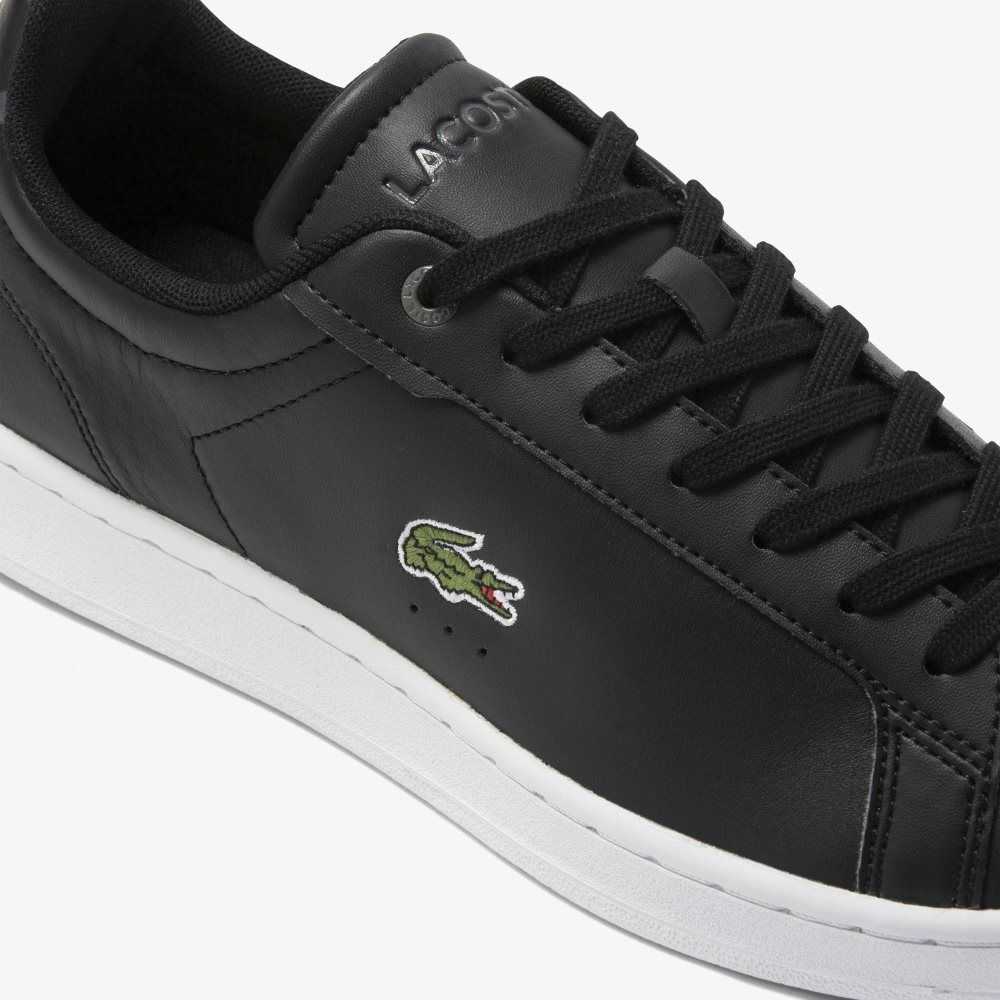 Lacoste Carnaby Pro BL Leather Tonal Sneakers Black/White | ZRWT-62153