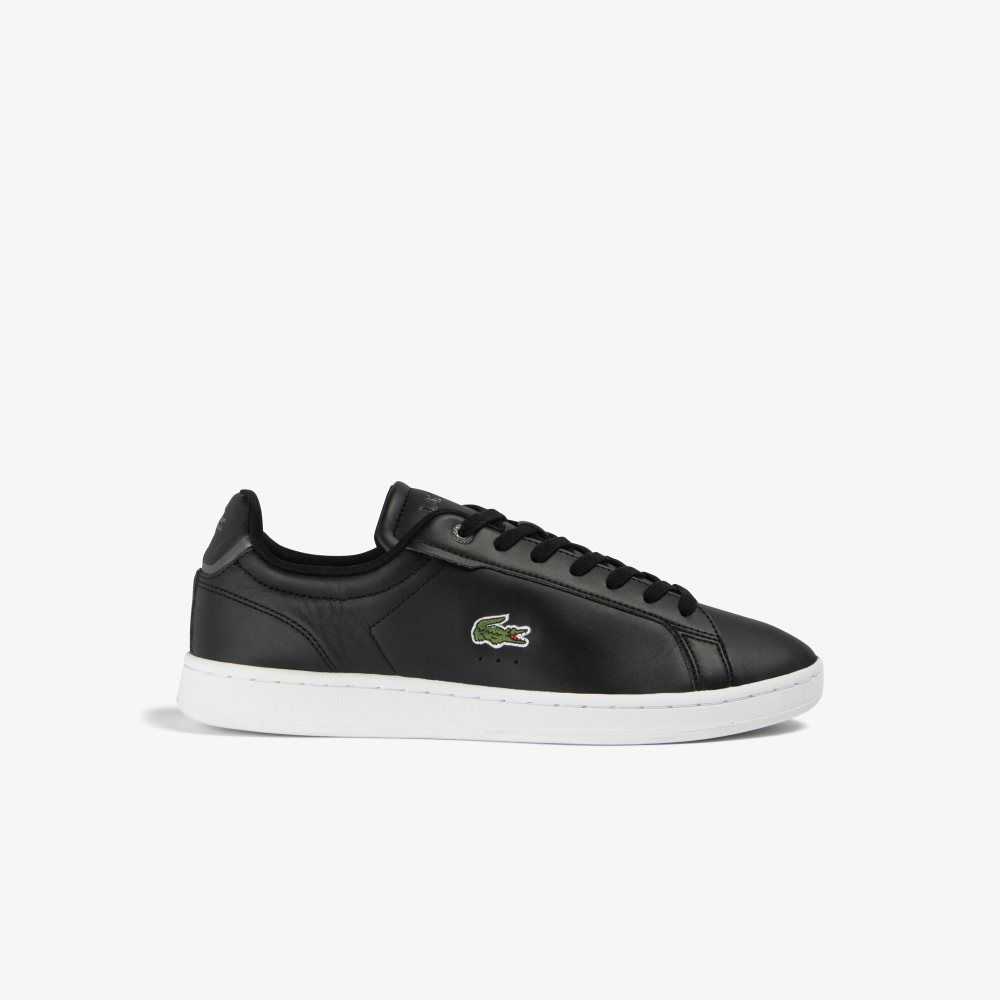 Lacoste Carnaby Pro BL Leather Tonal Sneakers Black/White | ZRWT-62153