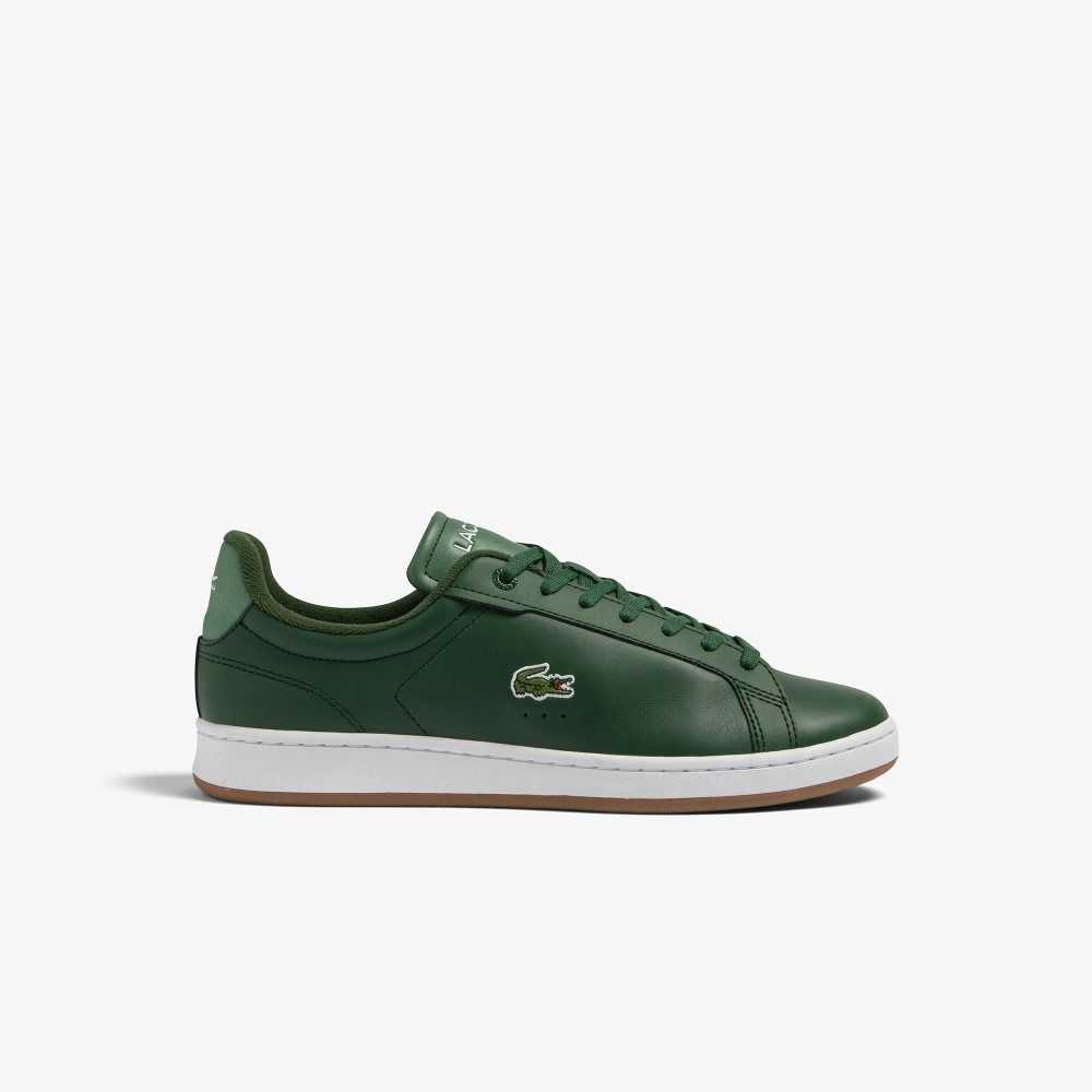 Lacoste Carnaby Pro Leather Gum Sole Sneakers Dk Grn/Gum | HITU-40381