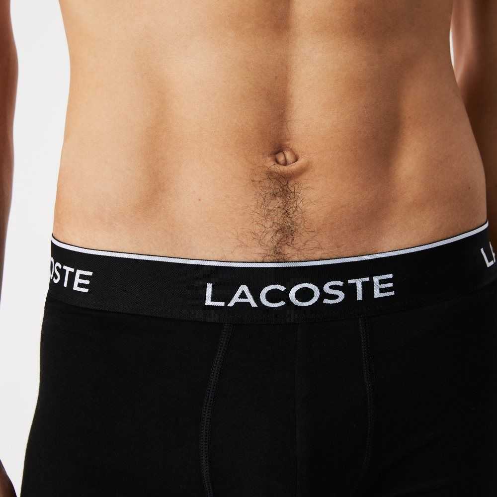 Lacoste Casual Boxer Brief 3-Pack Black / White / Grey Chine | FTGW-17546
