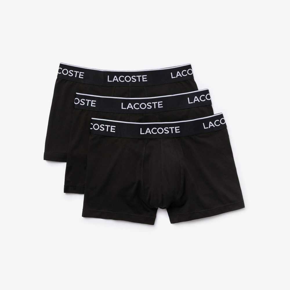 Lacoste Casual Boxer Brief 3-Pack Black | GTJL-27184