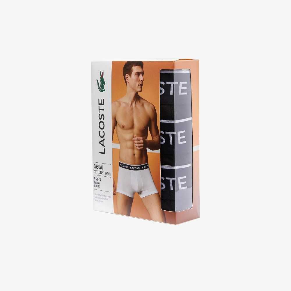 Lacoste Casual Boxer Brief 3-Pack Black | GTJL-27184