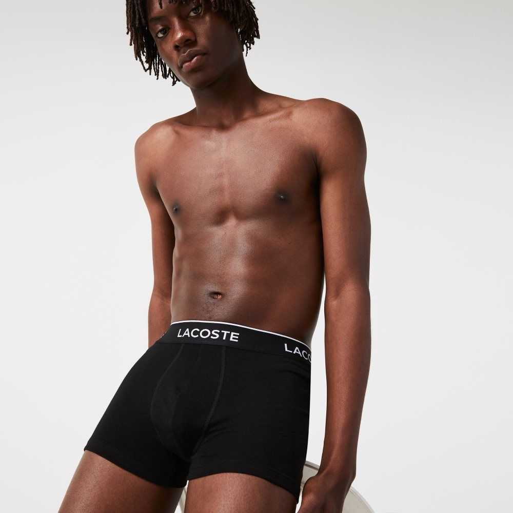 Lacoste Casual Boxer Brief 3-Pack Black | GTJL-27184