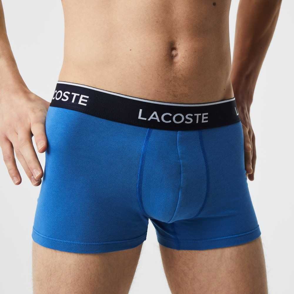 Lacoste Casual Boxer Brief 3-Pack Blue / Grey Chine | SUGH-12809