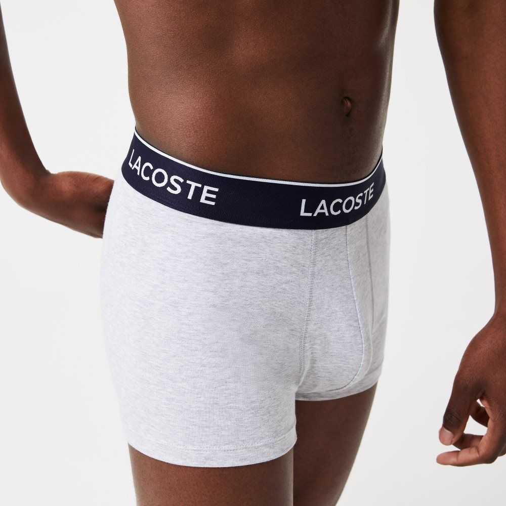 Lacoste Casual Boxer Brief 3-Pack Grey Chine | VIHR-21584