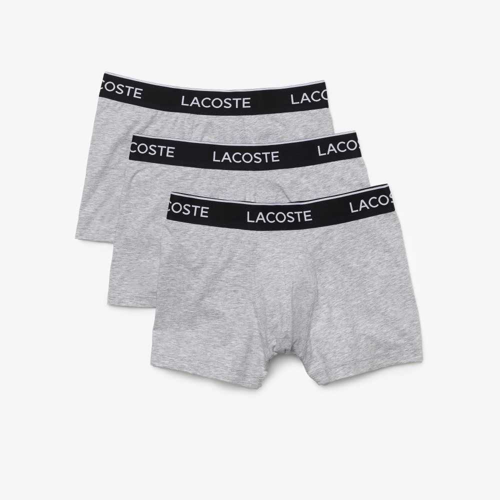 Lacoste Casual Boxer Brief 3-Pack Grey Chine | VIHR-21584