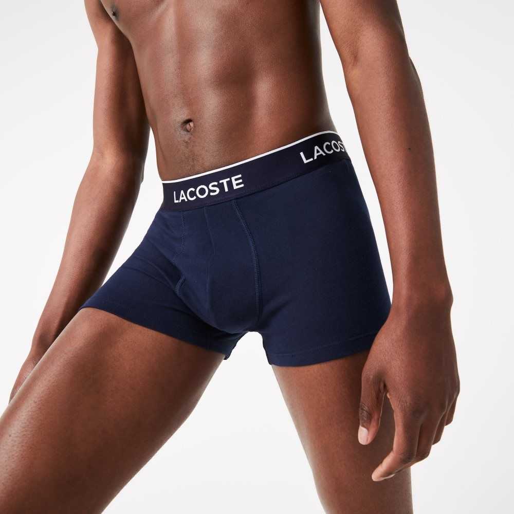 Lacoste Casual Boxer Brief 3-Pack Navy Blue / Red / Navy Blue | XKUY-41709