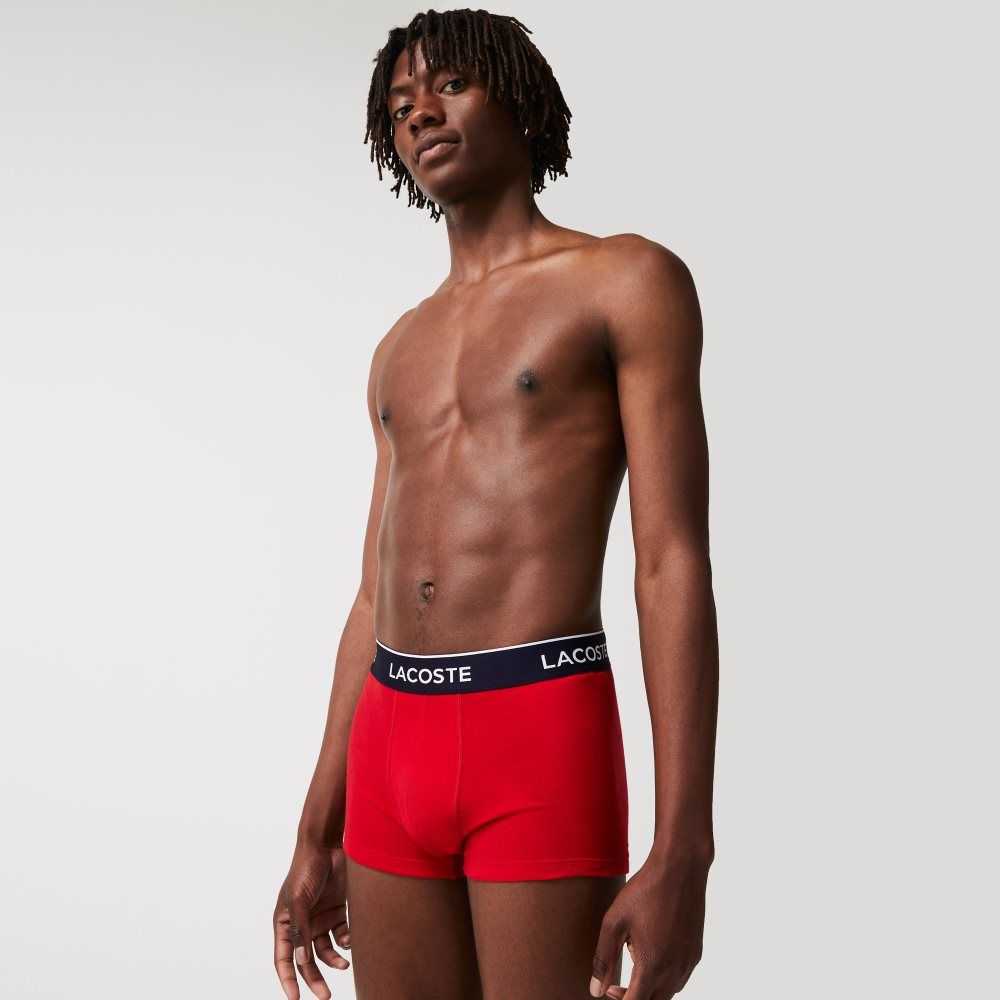 Lacoste Casual Boxer Brief 3-Pack Navy Blue / Red / Navy Blue | XKUY-41709