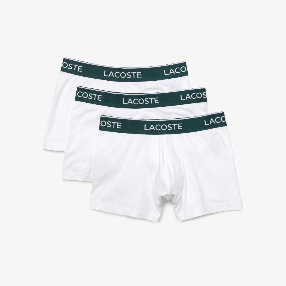 Lacoste Casual Boxer Brief 3-Pack White | FENB-31850