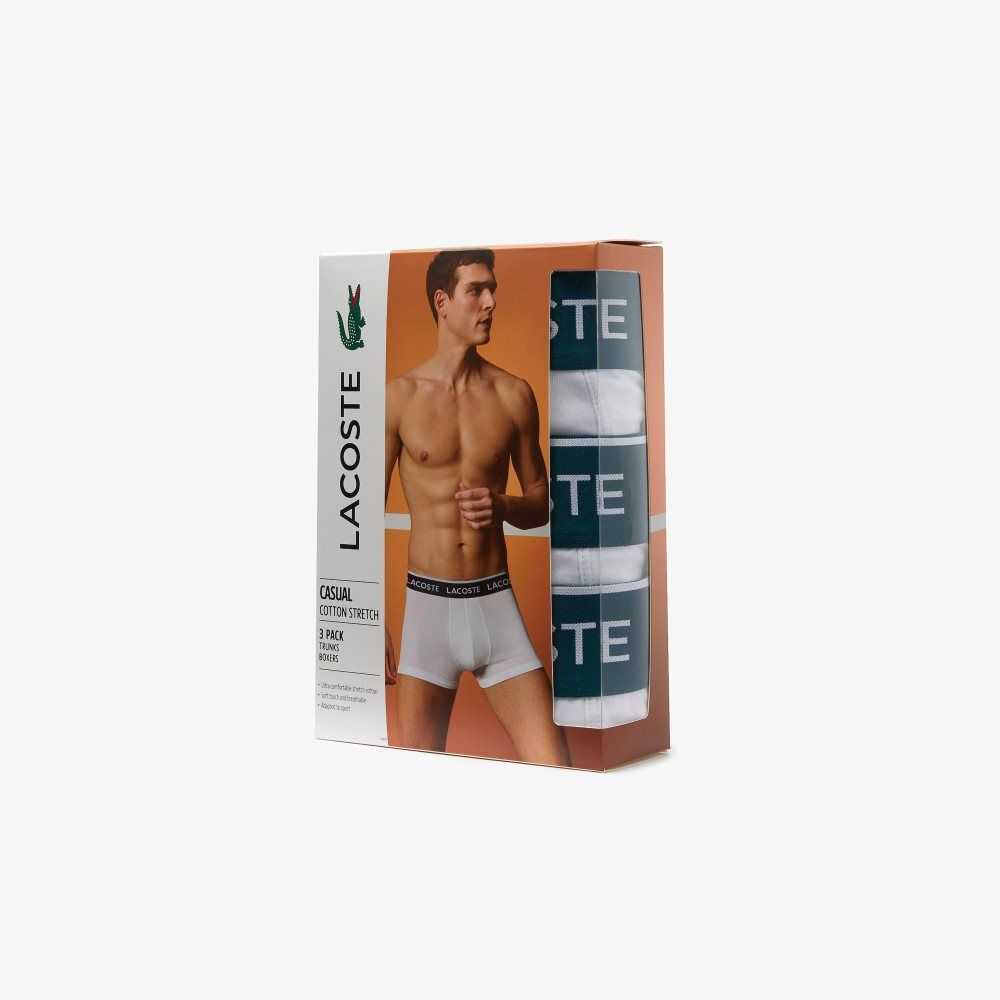 Lacoste Casual Boxer Brief 3-Pack White | FENB-31850