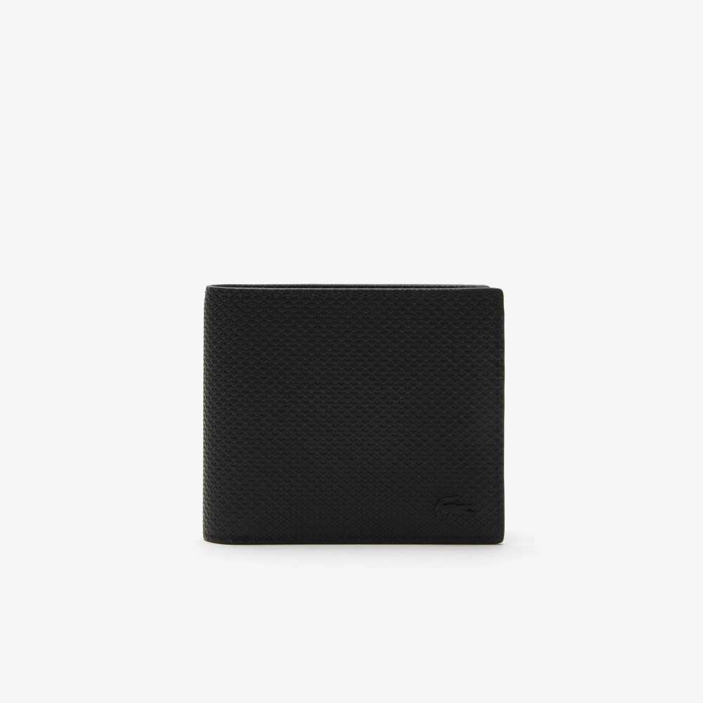 Lacoste Chantaco Calfskin Leather Wallet Black | ZQBU-39485