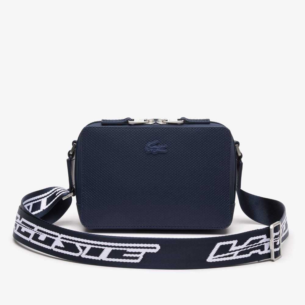 Lacoste Chantaco Logo Strap Bag Bleu Nuit Blanc | TRLO-05341