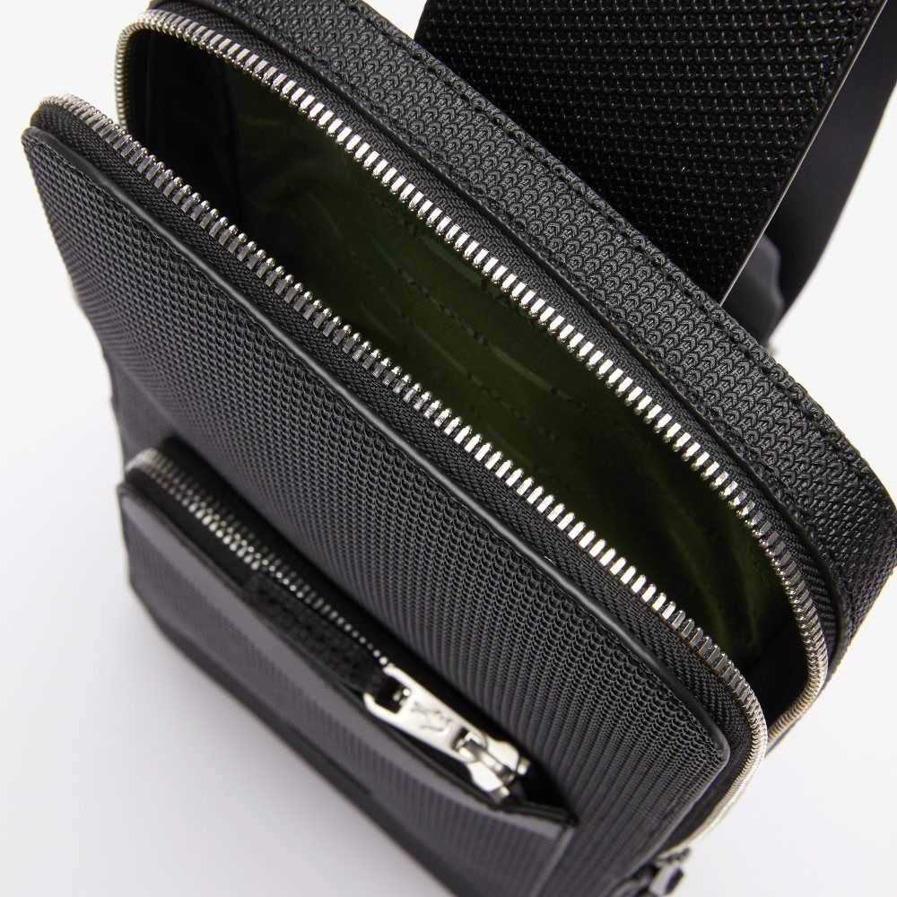 Lacoste Chantaco Snug Leather Bag Black | BLUS-90138