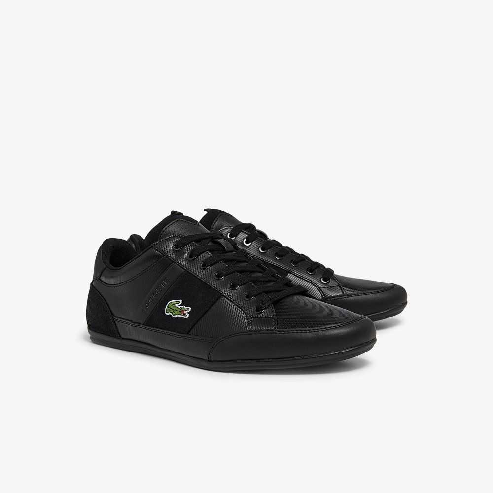 Lacoste Chaymon BL Leather Tonal Sneakers Blk/Blk | VZOI-58943