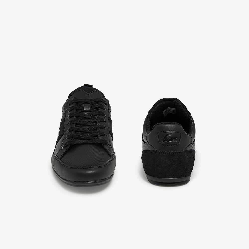 Lacoste Chaymon BL Leather Tonal Sneakers Blk/Blk | VZOI-58943