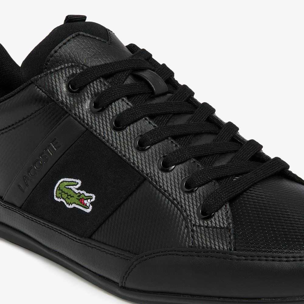 Lacoste Chaymon BL Leather Tonal Sneakers Blk/Blk | VZOI-58943