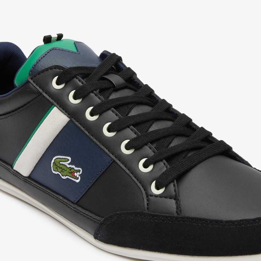 Lacoste Chaymon Leather Sneakers Black/Green | GDTV-17035