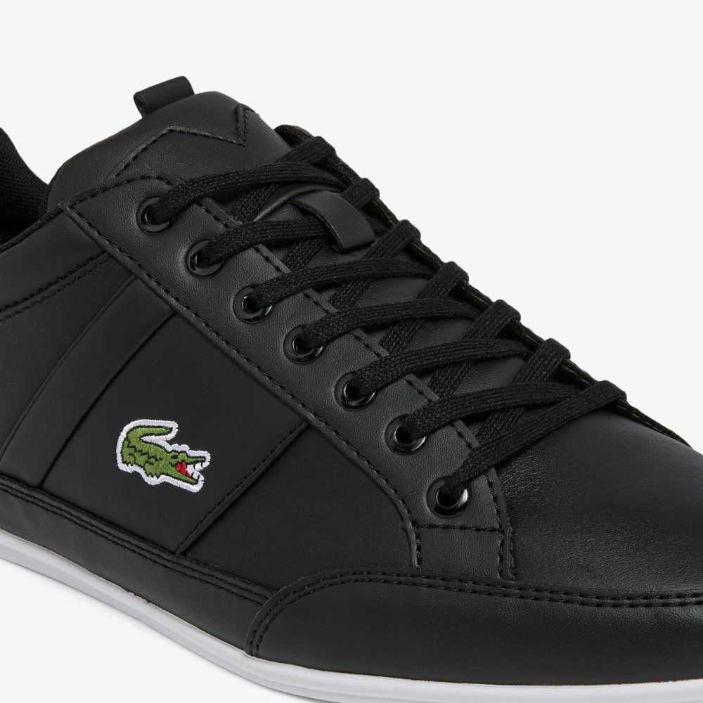 Lacoste Chaymon Leather Sneakers Black/White | XEYK-04326