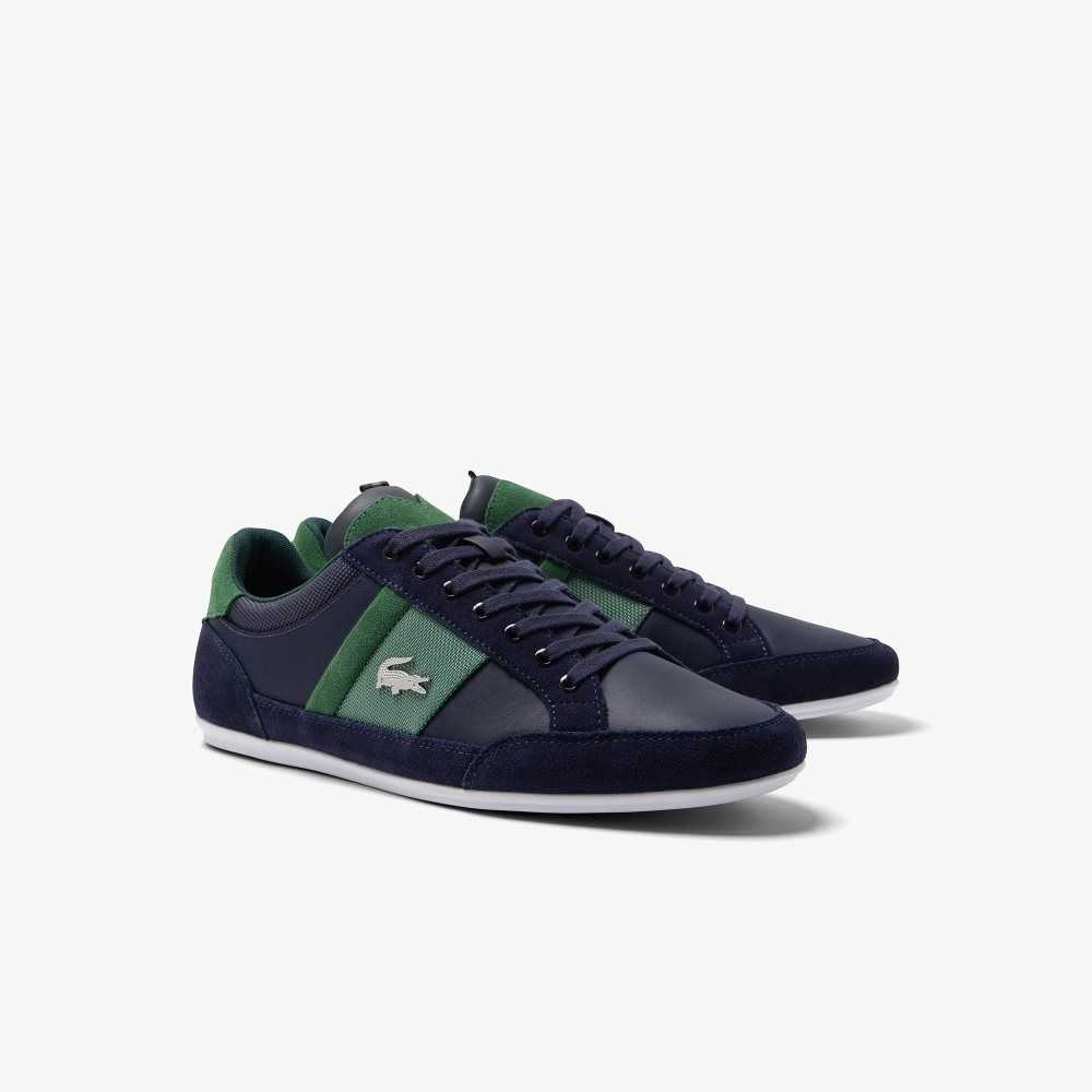 Lacoste Chaymon Leather Sneakers Navy/Green | USYC-01452